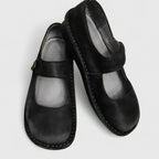 Sapatos Mary Jane ortopédicos femininos bico redondo com tira ajustável
