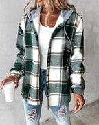 Hoodie feminino estampado com capuz e bolso canguru caimento largo