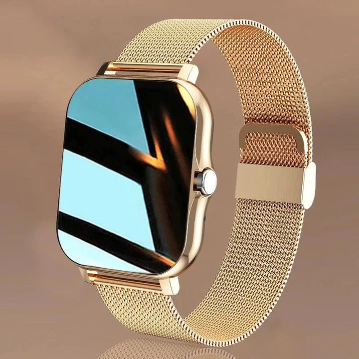 Smartwatch feminino slim monitor de saúde com ecrã touch colorido