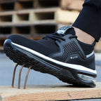 Sapatos de segurança com biqueira de aço sneakers ortopédicos femininos antiderrapantes
