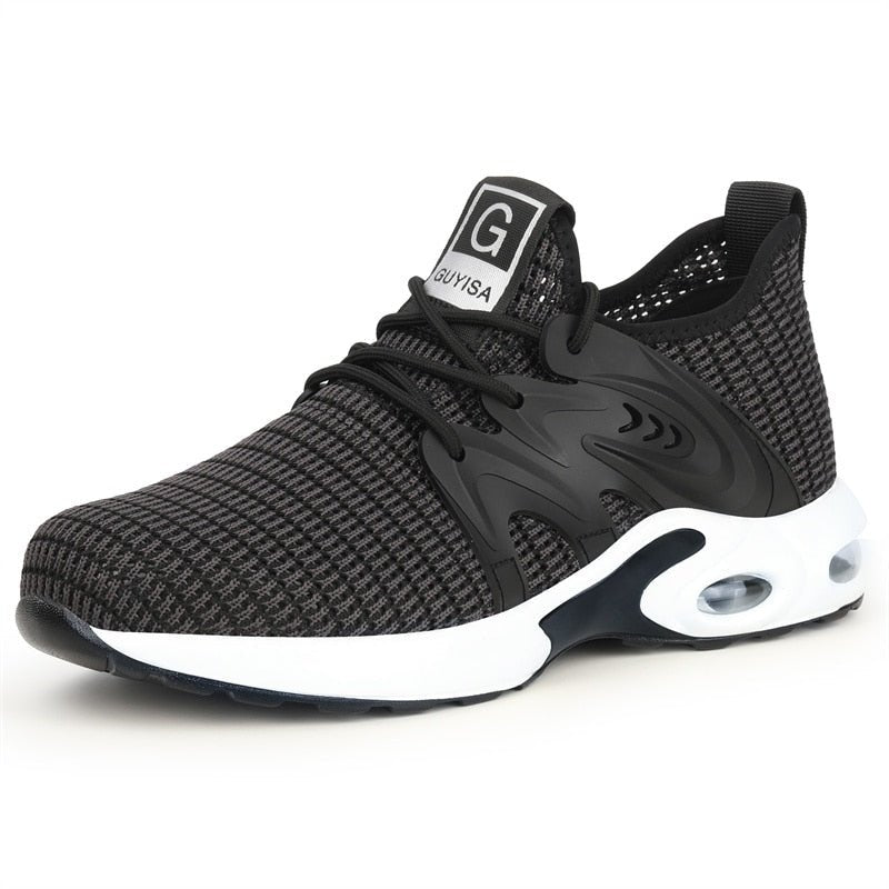 Sapatos de segurança com biqueira de aço sneakers ortopédicos femininos antiderrapantes