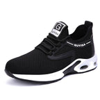 Sapatos de segurança com biqueira de aço sneakers ortopédicos femininos antiderrapantes