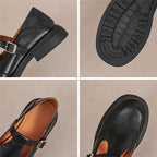 Mocassim feminino raso com tira sobre o peito do pé biqueira fechada