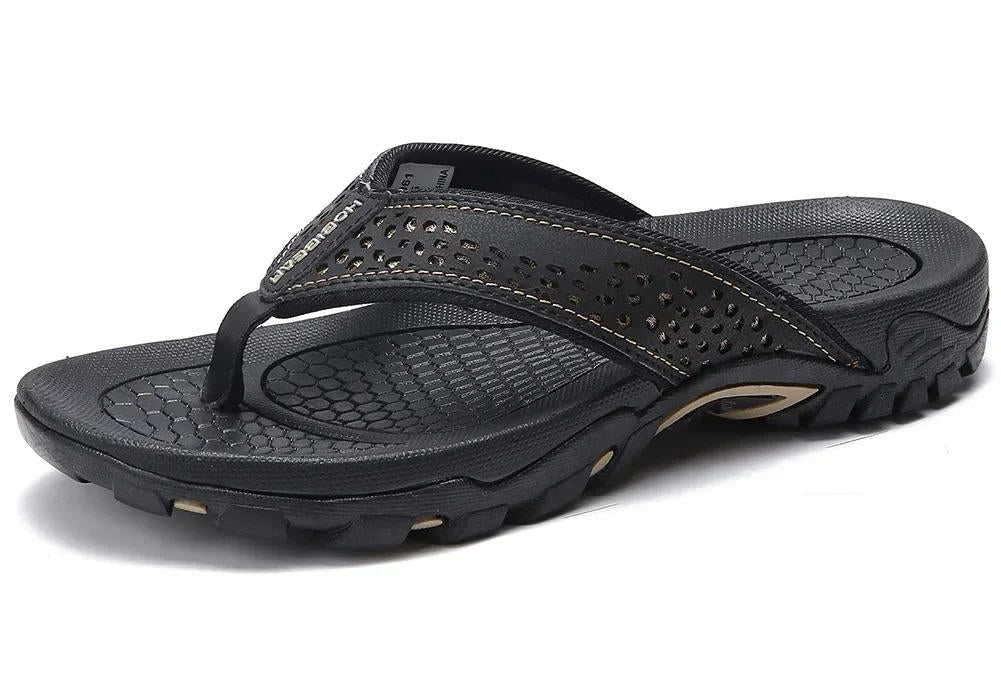 Chinelo masculino esportivo com suporte de arco antiderrapante resistente à água