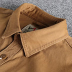 Camisa utilitária masculina casual corte slim em verde militar