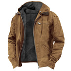 Jaqueta com capuz homem forro polar fecho zip corte relaxado