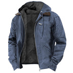 Jaqueta com capuz homem forro polar fecho zip corte relaxado