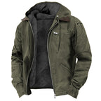Jaqueta com capuz homem forro polar fecho zip corte relaxado