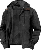 Jaqueta com capuz homem forro polar fecho zip corte relaxado