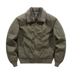 Bomber jacket homem com colarinho alto e fecho de correr