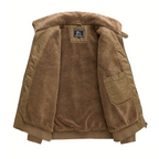 Bomber jacket homem com colarinho alto e fecho de correr