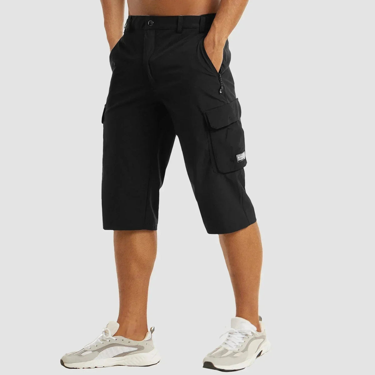 Cargo shorts homem secagem rápida com bolsos laterais design versátil