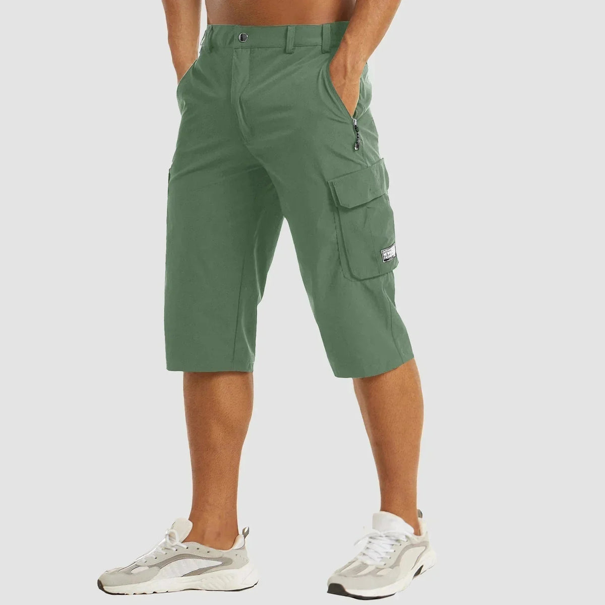 Cargo shorts homem secagem rápida com bolsos laterais design versátil