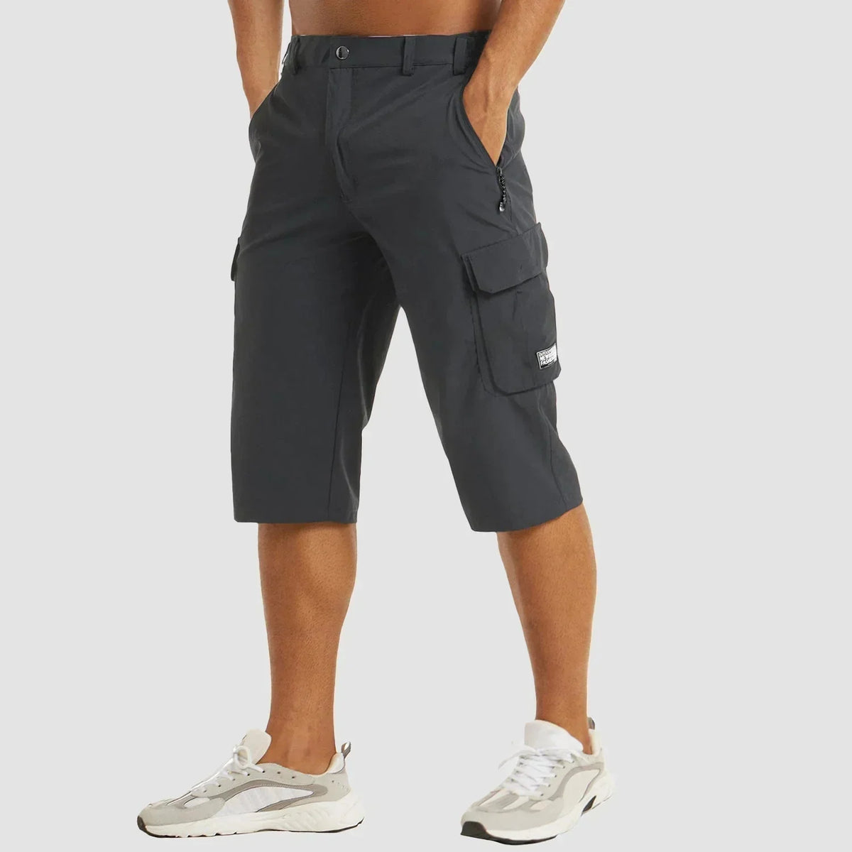 Cargo shorts homem secagem rápida com bolsos laterais design versátil