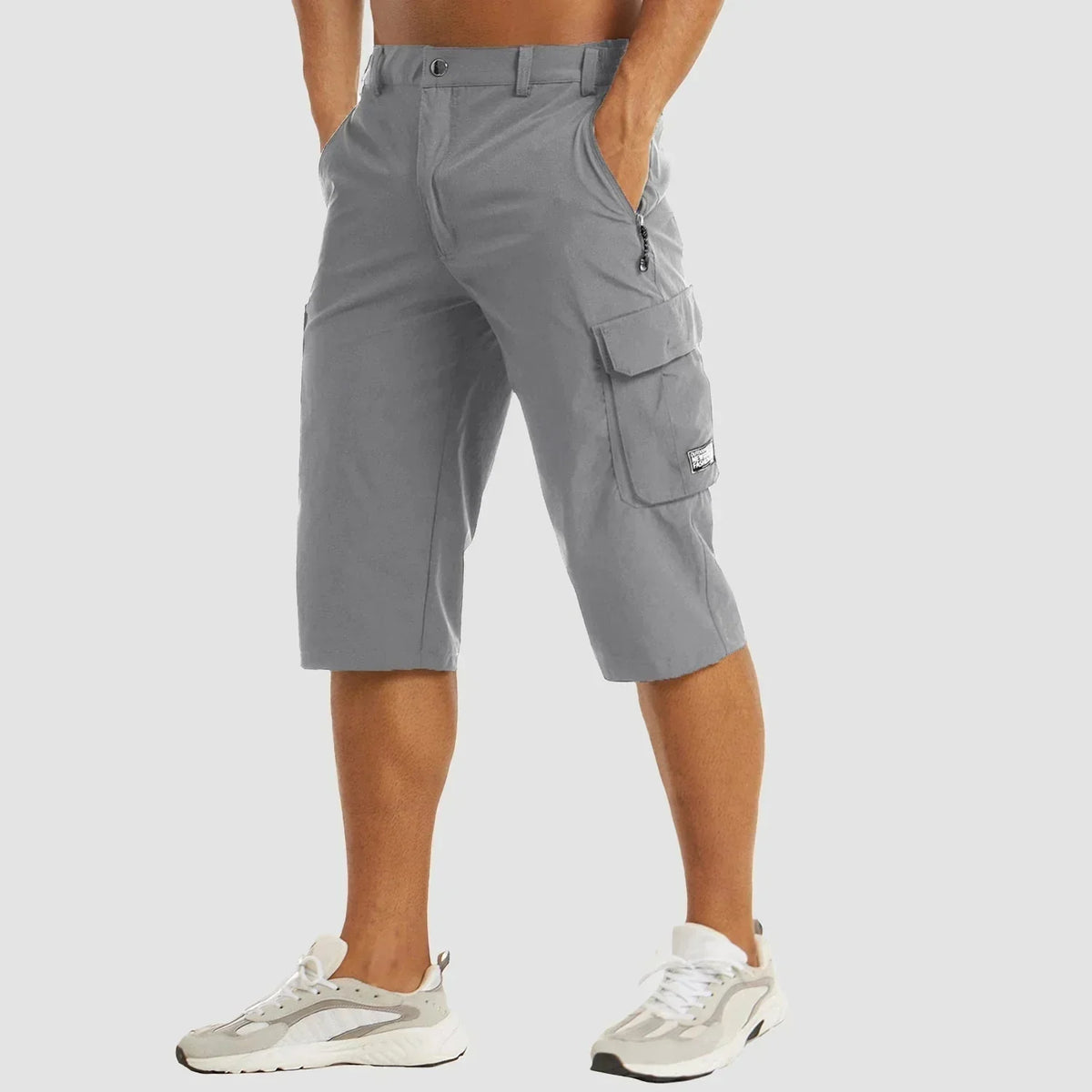 Cargo shorts homem secagem rápida com bolsos laterais design versátil