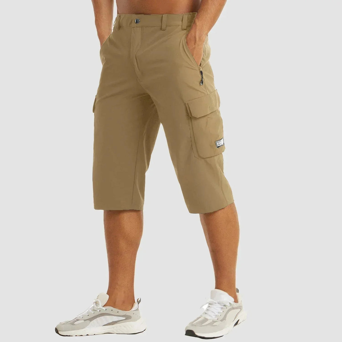 Cargo shorts homem secagem rápida com bolsos laterais design versátil