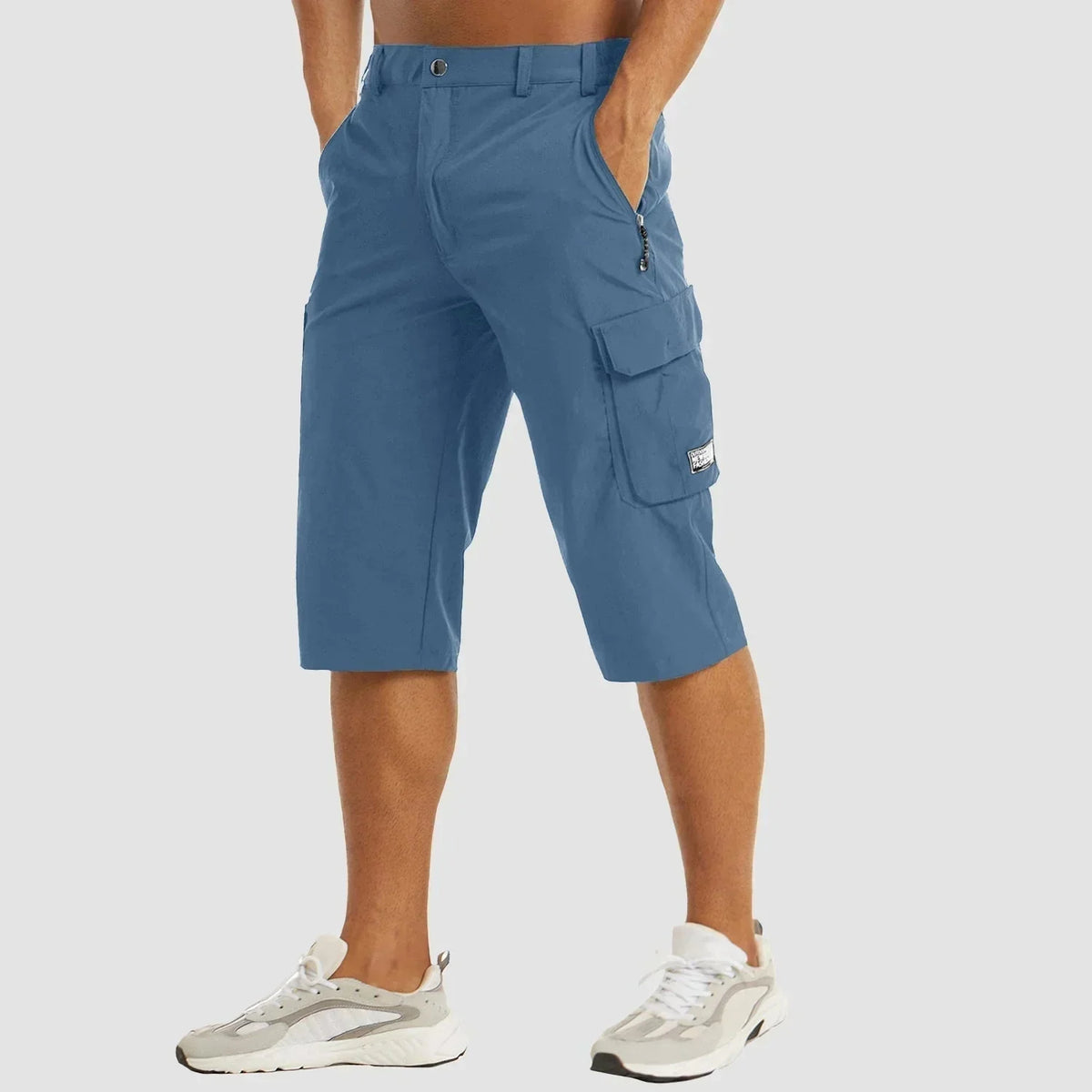 Cargo shorts homem secagem rápida com bolsos laterais design versátil