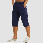 Cargo shorts homem secagem rápida com bolsos laterais design versátil