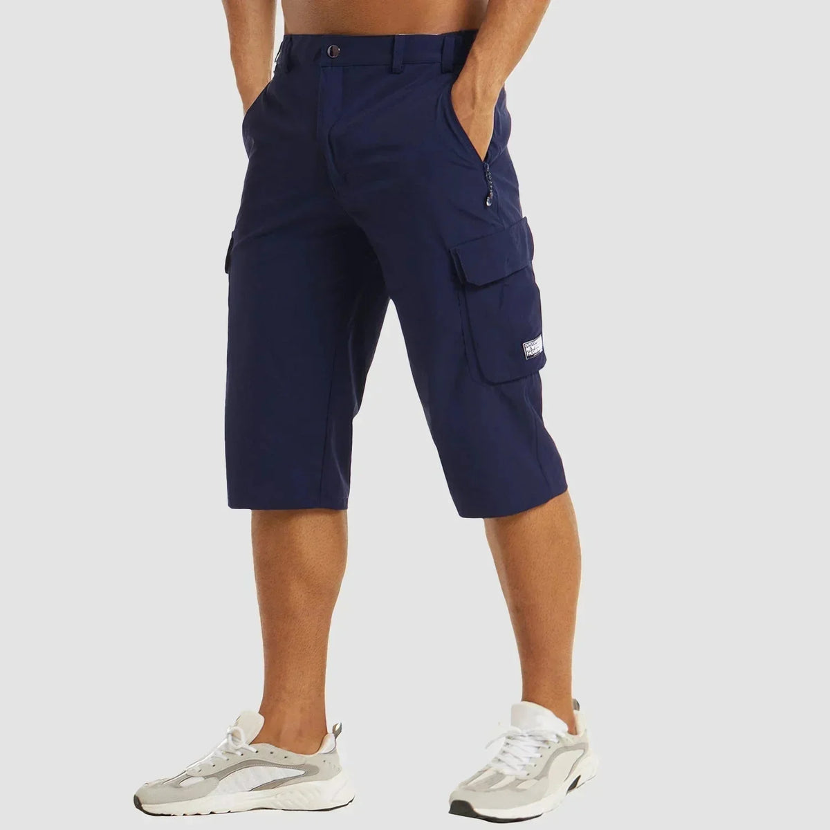 Cargo shorts homem secagem rápida com bolsos laterais design versátil