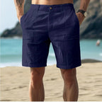 Calções de linho para homem corte relaxed fit respiráveis