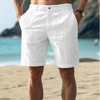 Calções de linho para homem corte relaxed fit respiráveis