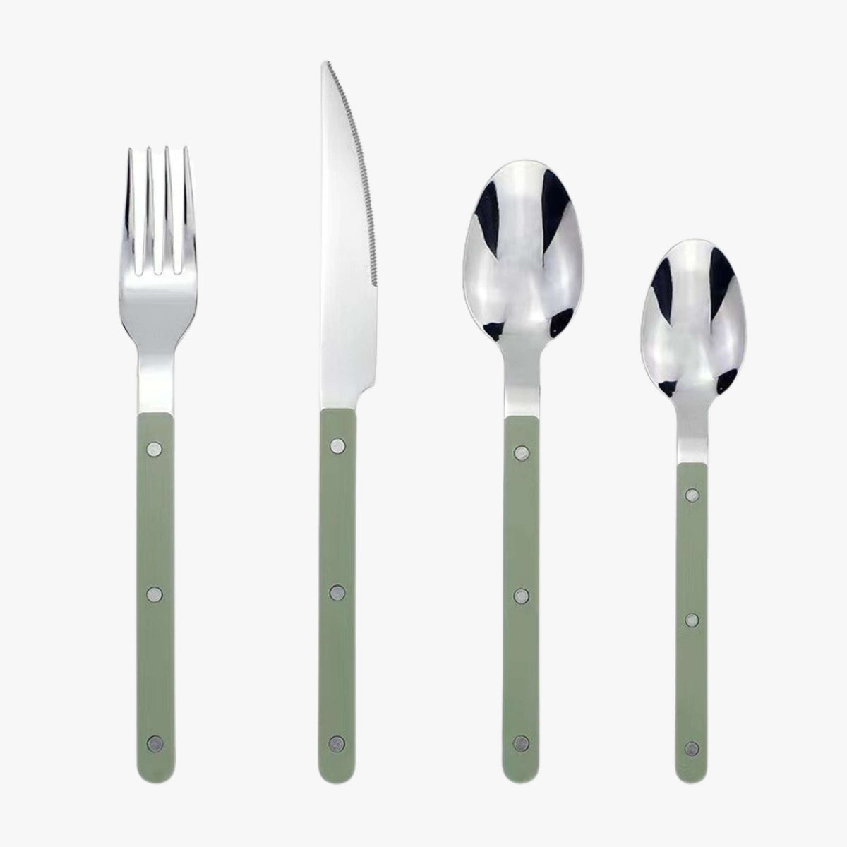 Conjunto de talheres em aço inoxidável 24 peças com design gravado para 6 pessoas