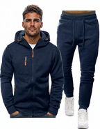 Fato de treino masculino slim-fit respirável com pullover e calça combinados