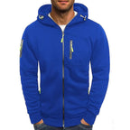 Sweater masculino com capuz em algodão e poliéster com dois bolsos frontais