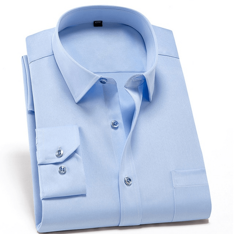 Camisa masculina sem vincos corte confortável respirável para uso diário