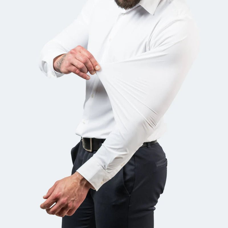 Camisa masculina sem vincos corte confortável respirável para uso diário