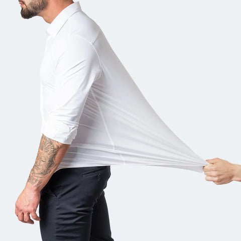 Camisa masculina sem vincos corte confortável respirável para uso diário