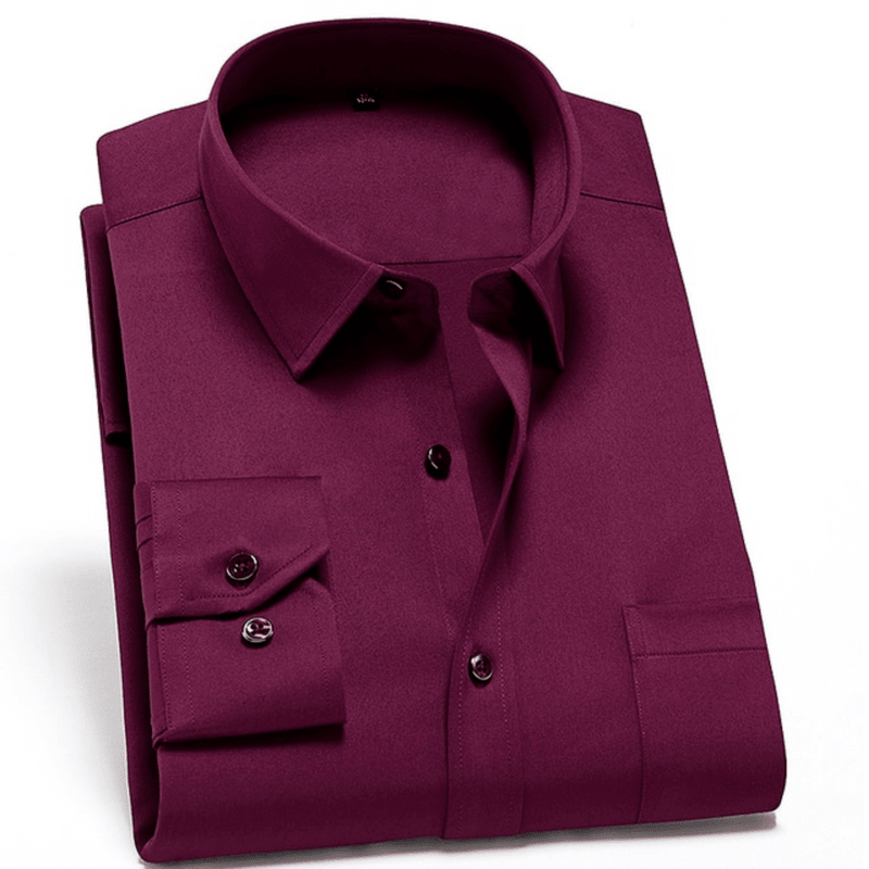 Camisa masculina sem vincos corte confortável respirável para uso diário