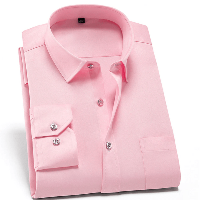 Camisa masculina sem vincos corte confortável respirável para uso diário