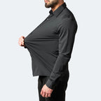 Camisa masculina sem vincos corte confortável respirável para uso diário