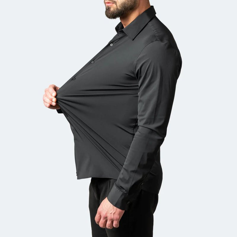 Camisa masculina sem vincos corte confortável respirável para uso diário