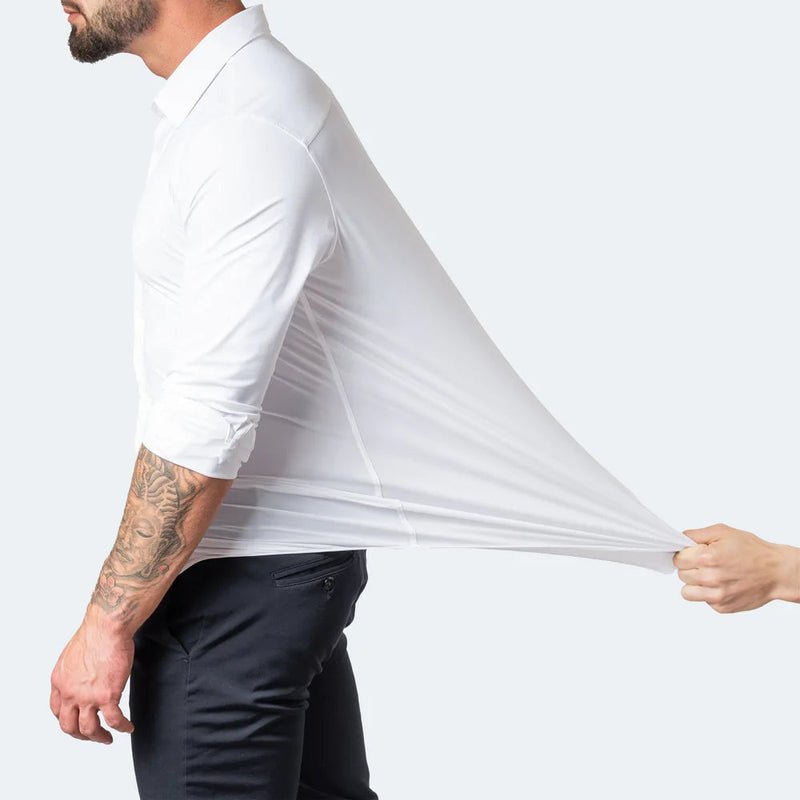 Camisa masculina sem vincos corte confortável respirável para uso diário
