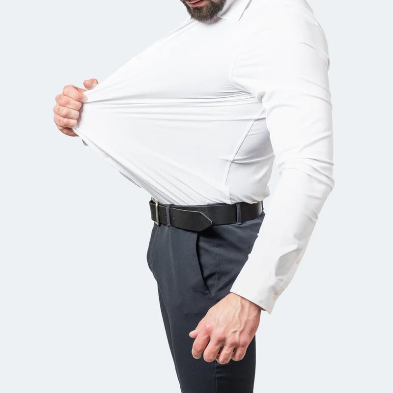 Camisa masculina sem vincos corte confortável respirável para uso diário