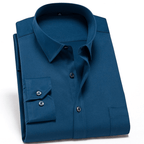 Camisa masculina sem vincos corte confortável respirável para uso diário