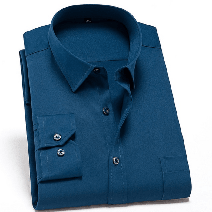 Camisa masculina sem vincos corte confortável respirável para uso diário