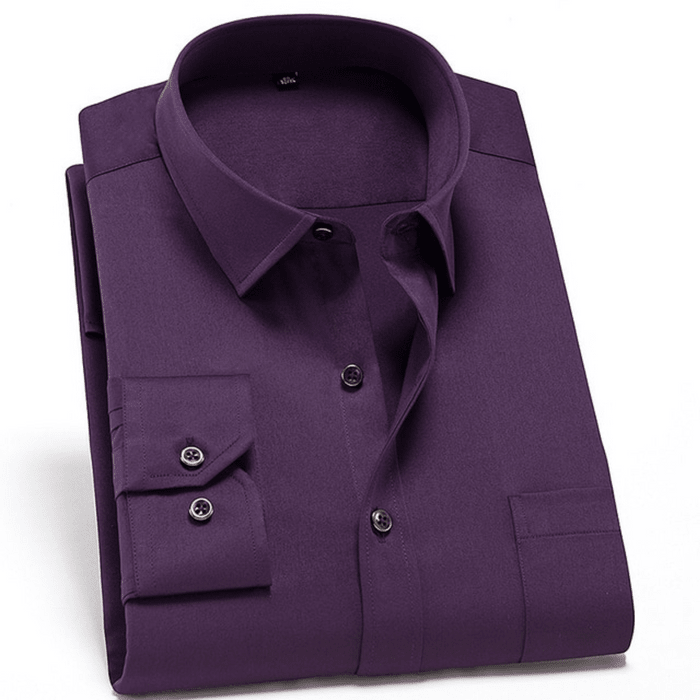 Camisa masculina sem vincos corte confortável respirável para uso diário