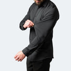 Camisa masculina sem vincos corte confortável respirável para uso diário