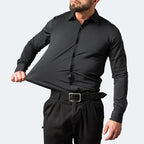 Camisa masculina sem vincos corte confortável respirável para uso diário