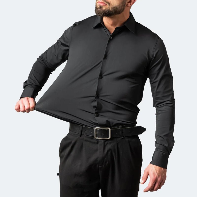 Camisa masculina sem vincos corte confortável respirável para uso diário