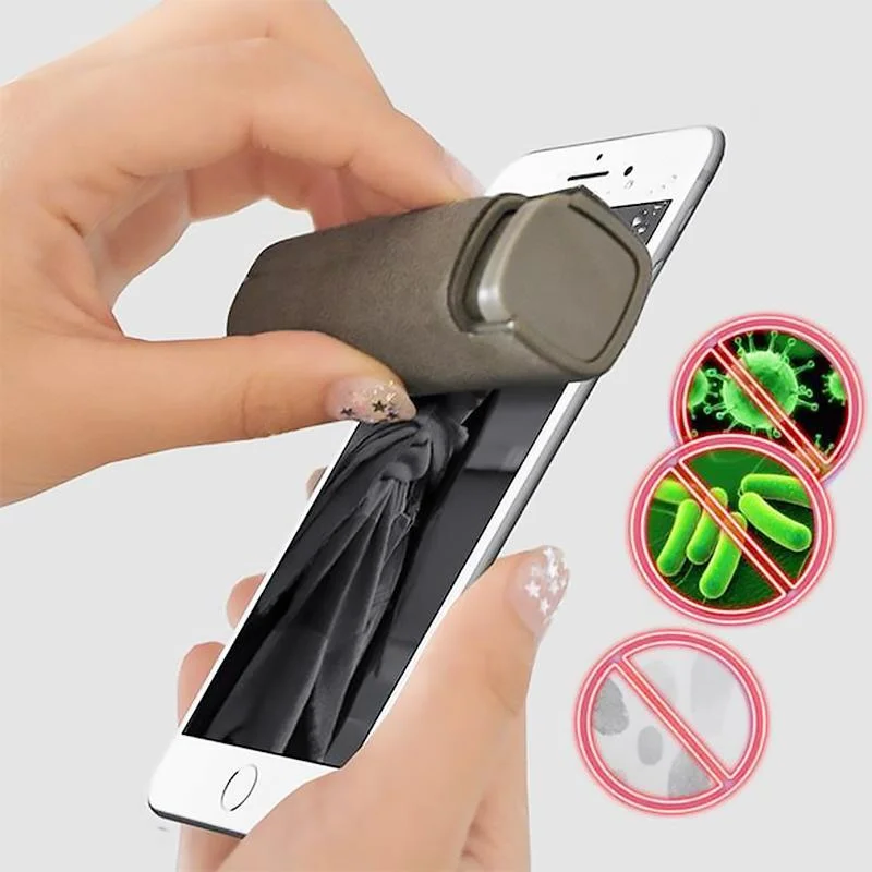 Spray limpa ecrã 3 em 1 touchscreen com microfibra, portátil, azul e cinzento