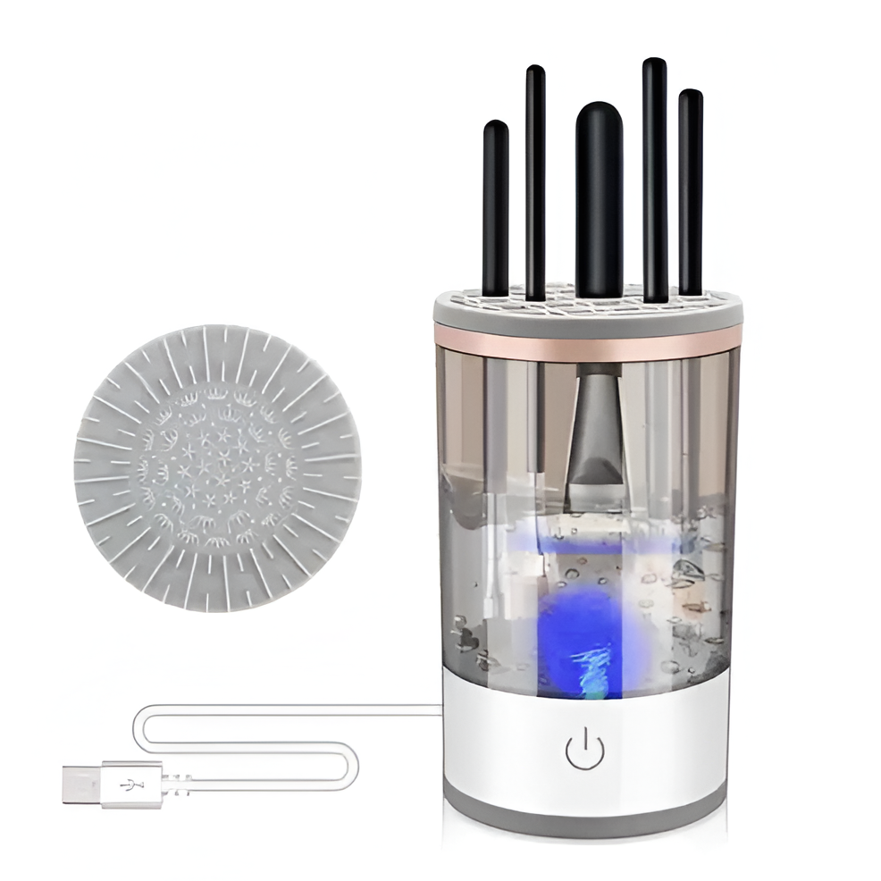 Limpador de pincéis elétrico 3 em 1 com esterilização UV e modos automático e manual