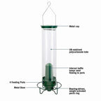 Comedouro para pássaros à prova de esquilos com poleiro giratório e metal resistente