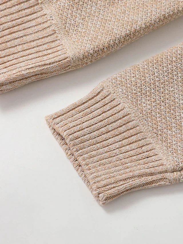Cardigan homem malha canelada fecho completo gola alta