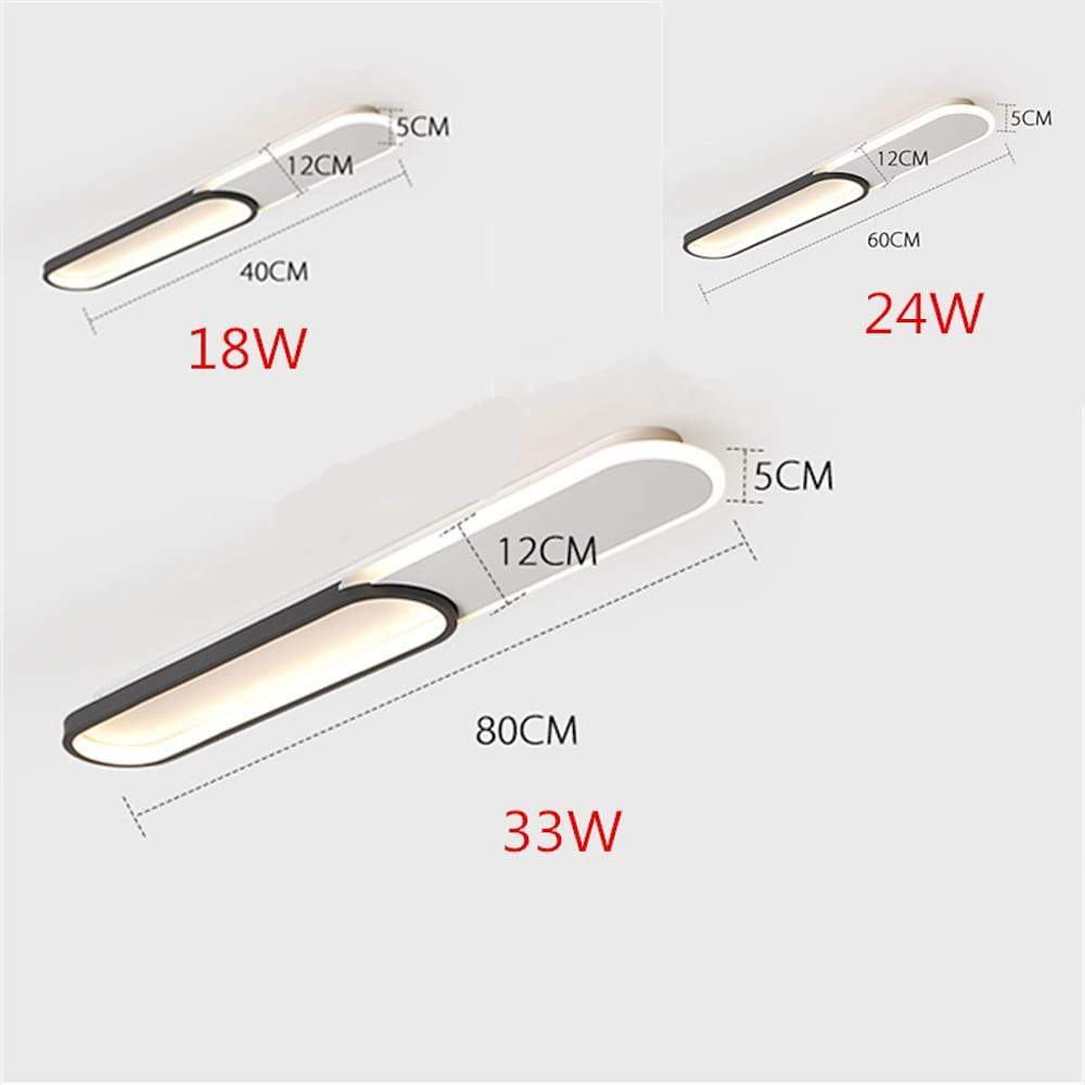 Luminária de teto LED retangular minimalista kit 2 unidades em metal