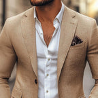 Blazer masculino slim fit dois botões com lapela clássica