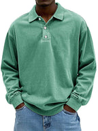 Polo manga longa casual homem corte regular disponível em várias cores